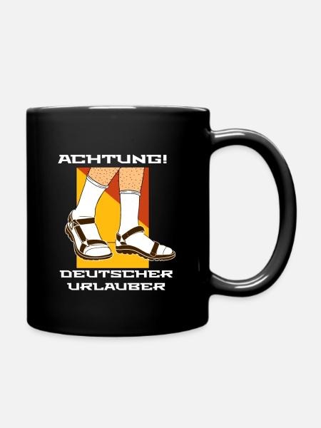 Achtung Deutscher Urlauber Socken in Sandalen - Tasse einfarbig - Schwarz