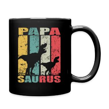PapaSaurus dinosaures Bébé Familles Papa Saurus - Mug uni - noir - Droite