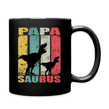 PapaSaurus dinosaures Bébé Familles Papa Saurus - Mug uni - noir - Droite