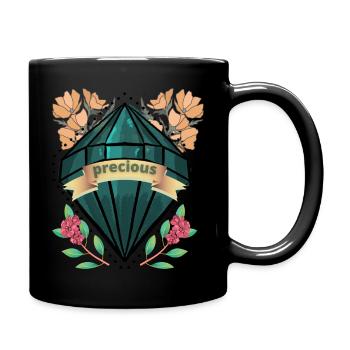 Kostbarer Floral Edelstein - Tasse einfarbig - Schwarz - Rechts