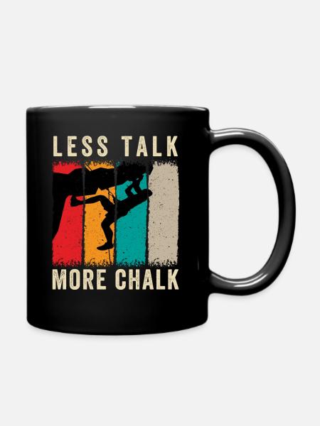 Rock Climbing Climber Less Talk - Full Colour Mug - black