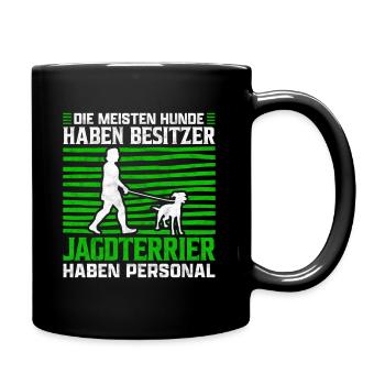 Deutsche Jagdterrier haben Personal Spruch - Tasse einfarbig - Schwarz - Rechts