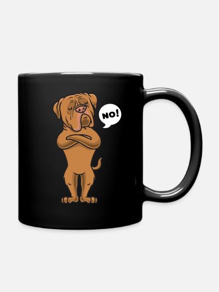 Bordeauxdogge Bordeaux Dogge lustig - Tasse einfarbig - Schwarz