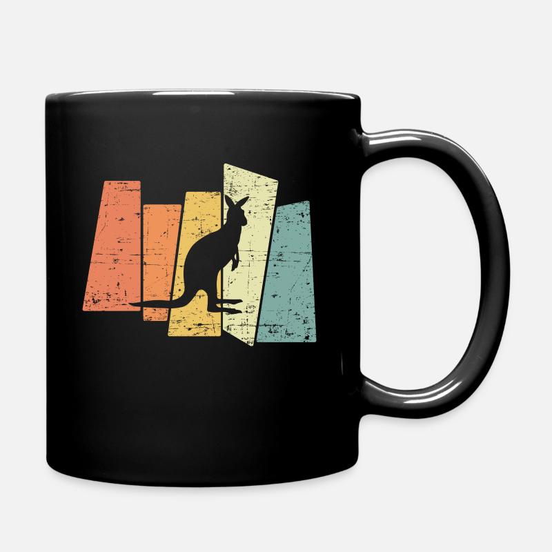 Vintage Retro Känguru Kangaroo Beuteltier - Tasse einfarbig - Schwarz