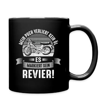Mein Steyr verliert kein Öl markiert sein Revier - Tasse einfarbig - Schwarz - Rechts