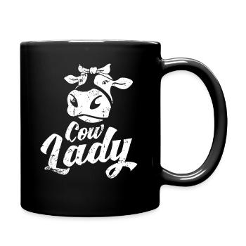 Agritourisme agricultrice Cow Lady Kuh paysanne - Mug uni - noir - Droite
