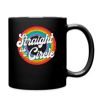LGBT Pride Rainbow Straight As A - Full Colour Mug - black - Right