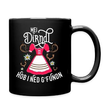 Sprüche Frauen Ersatz Tracht Dirndl - Tasse einfarbig - Schwarz - Rechts