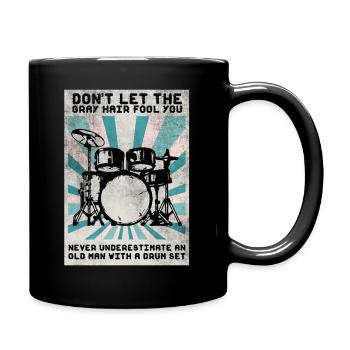 Schlagzeug Drum Sticks Schlagzeuger Opa - Full Colour Mug - black - Right