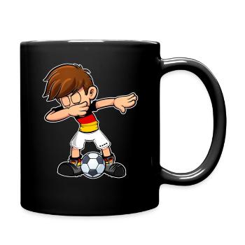 Fußball Deutschland Fan Trikot Germany EM - Tasse einfarbig - Schwarz - Rechts