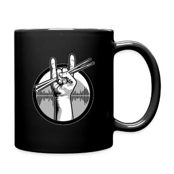 Schlagzeug Drumsticks - Tasse einfarbig - Schwarz - Rechts
