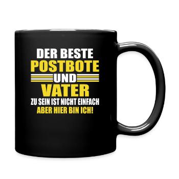 Postbote Geschenk Zusteller Papa Kurier Vater - Tasse einfarbig - Schwarz - Rechts