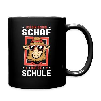 Schulkind Cooles Schaf Einschulung Schulanfang Fun - Tasse einfarbig - Schwarz - Rechts