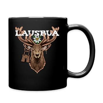 Lausbua Hirsch Lederhose Bayrischer Bua Tracht - Tasse einfarbig - Schwarz - Rechts