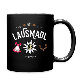 Lausmadl Ersatz Tracht bayrisches Madl Mei Dirndl - Tasse einfarbig - Schwarz - Rechts