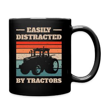 Facilement distrait par les tracteurs III - Mug uni - noir - Droite