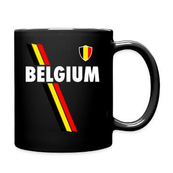 Drapeau de football Drapeau Belgium Belgique - Mug uni - noir - Droite