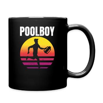 Poolboy Bademeister Rettungsschwimmer Schwimmbab - Tasse einfarbig - Schwarz - Rechts
