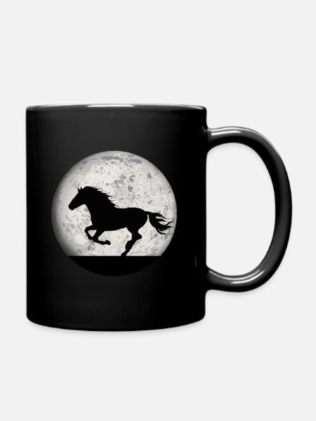 Pferde Pferd Reiten Reitsport Mädchen Frauen Shirt - Tasse einfarbig - Schwarz