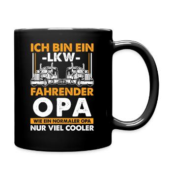 Vatertag Geschenk für LKW Fahrer Opa Geburtstag - Tasse einfarbig - Schwarz - Rechts