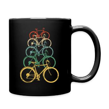Vintage Fahrräder Fahrradmotiv Fahrrad Geschenk - Tasse einfarbig - Schwarz - Rechts