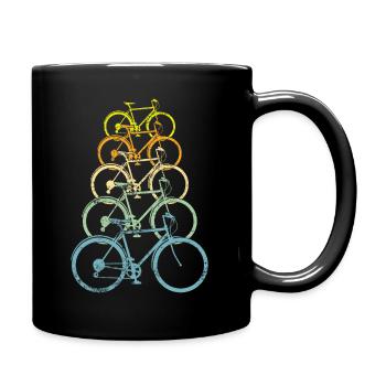 Retro Fahrrad Motiv Fahrradmotiv - Tasse einfarbig - Schwarz - Rechts