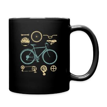 Fahrrad Fahrradmotiv Radfahrer - Tasse einfarbig - Schwarz - Rechts