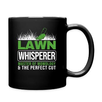 Lawn Whisper Groundskeeper Landscaper Gardener - Full Colour Mug - black - Right