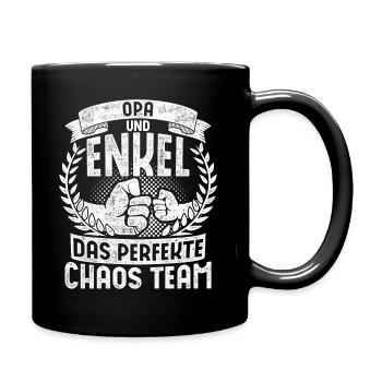 Spruch Opa Und Enkel Das Perfekte Chaos Team - Tasse einfarbig - Schwarz - Rechts