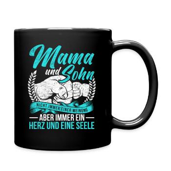 Mutter Mama Und Sohn Nicht Immer Einer Meinung - Tasse einfarbig - Schwarz - Rechts