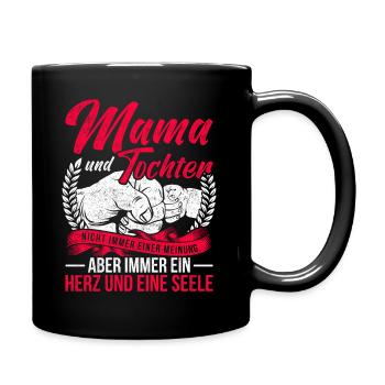 Mama Und Tochter Nicht Immer Einer Meinung - Tasse einfarbig - Schwarz - Rechts