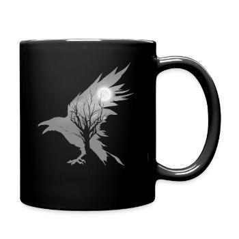 Black Raven Occult Crow Aesthetic - Full Colour Mug - black - Right
