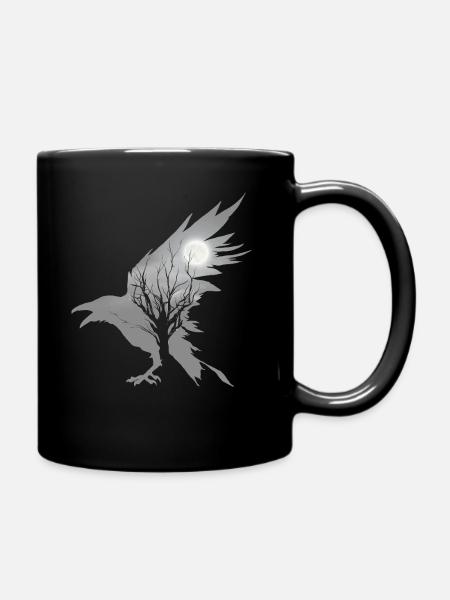 Schwarzer Rabe Occult Krähe Aesthetic - Tasse einfarbig - Schwarz