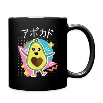 90s Retro Japanese Kawaii Anime Food Avocat - Mug uni - noir - Droite