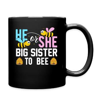 Rose Or Blue Gender Reveal Baby Party Soeur - Mug uni - noir - Droite