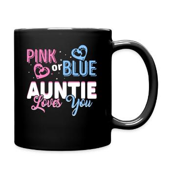 Pink Or Blue Gender Reveal Baby Party Tante - Mug uni - noir - Droite