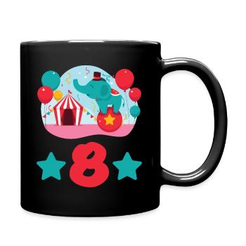 8 years elephant circus children's birthday gift - Full Colour Mug - black - Right