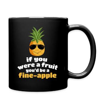 Funny Pineapple Tropical Vacation - Full Colour Mug - black - Right