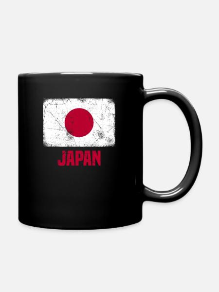 Japan Japanese Flag - Full Colour Mug - black