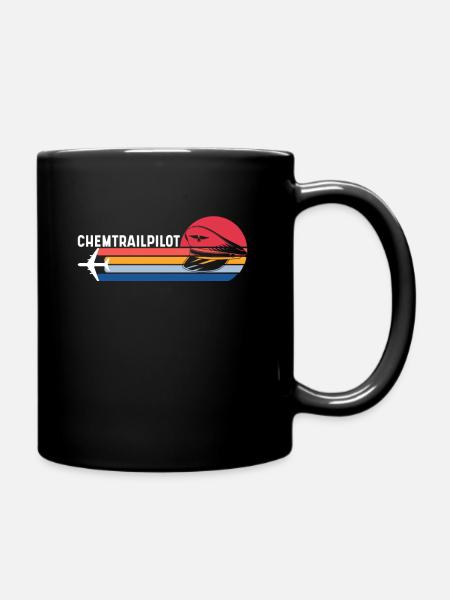 Retro Chemtrail Pilot Chemtrail Abwehr Shirt - Tasse einfarbig - Schwarz