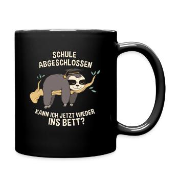 Schulabschluss Hauptschule Realschule Faultier - Tasse einfarbig - Schwarz - Rechts