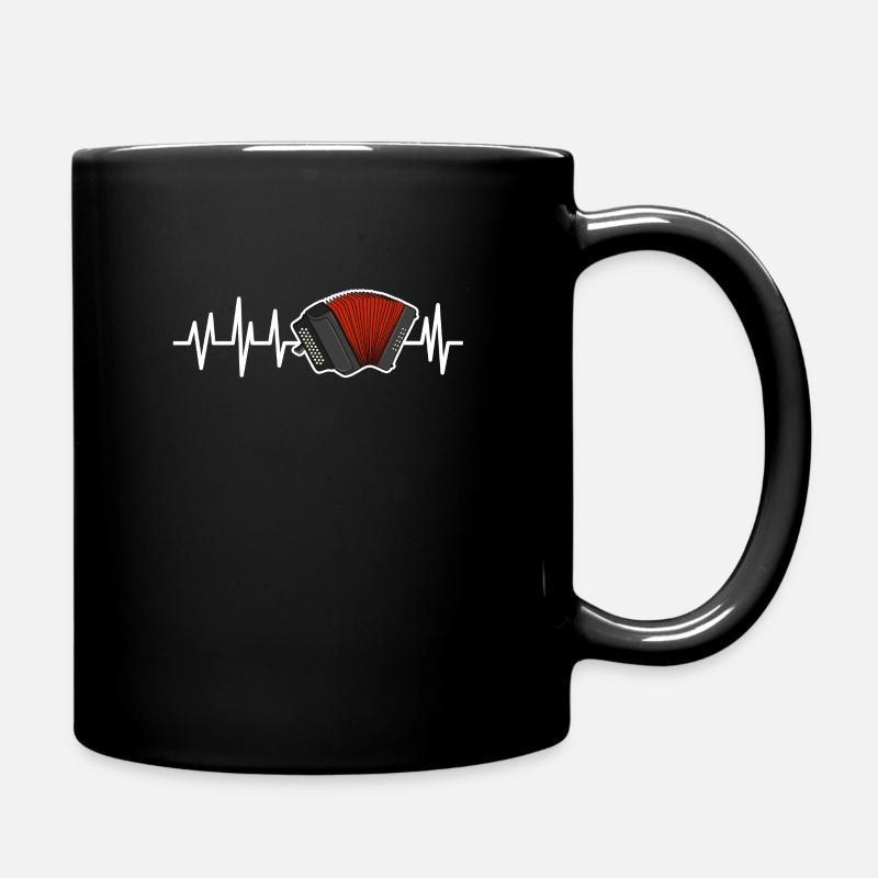 Akkordeon Herzschlag - Tasse einfarbig - Schwarz