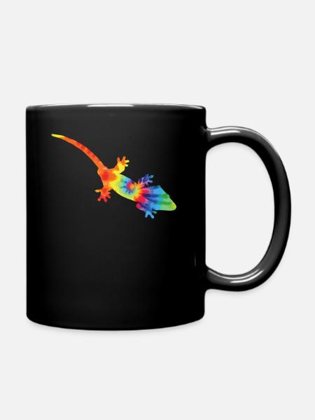 Crested Gecko Tie Dye - Full Colour Mug - black