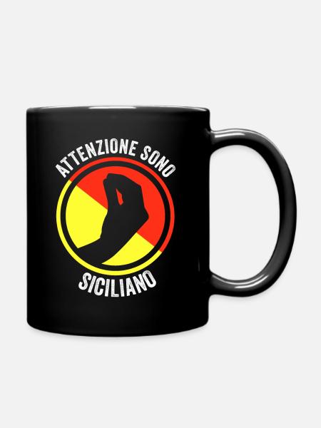 Attenzione Sono Siciliano Sicilia Siciliani - Mug uni - noir