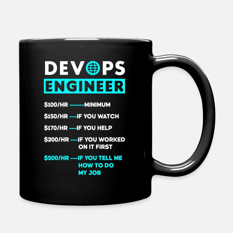 DevOps Ingenieur Cloud Computing Stundensatz - Tasse einfarbig - Schwarz