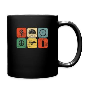 Fahrrad Fahrradfahrer - Tasse einfarbig - Schwarz - Rechts