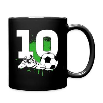 10e anniversaire 10 ans footballeur - Mug uni - noir - Droite