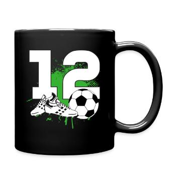12th birthday 12 years football football player - Full Colour Mug - black - Right