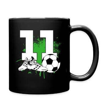 11e anniversaire 11 ans footballeur - Mug uni - noir - Droite