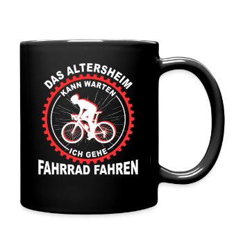 Fahrradfahrer Geschenk Radfahrer Fahrrad Rentner - Tasse einfarbig - Schwarz - Rechts